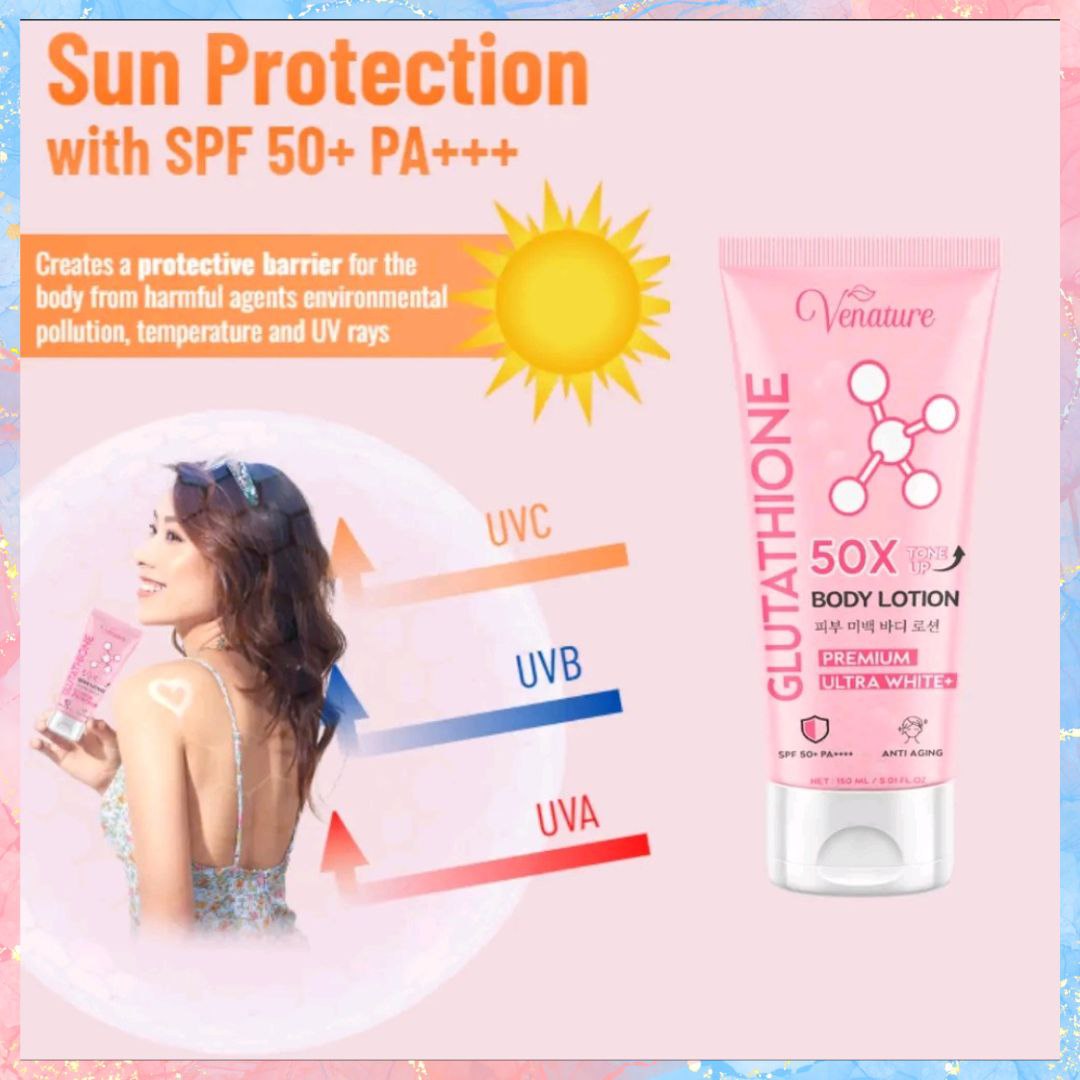 Venature Glutathione 50x Tone up Premium Ultra White Body Lotion