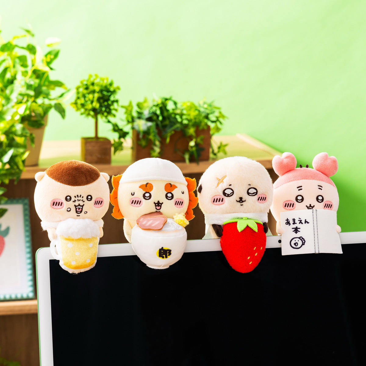 ちいかわ デスクトップから見守るひっかけぬいぐるみ（むちゃうマンと