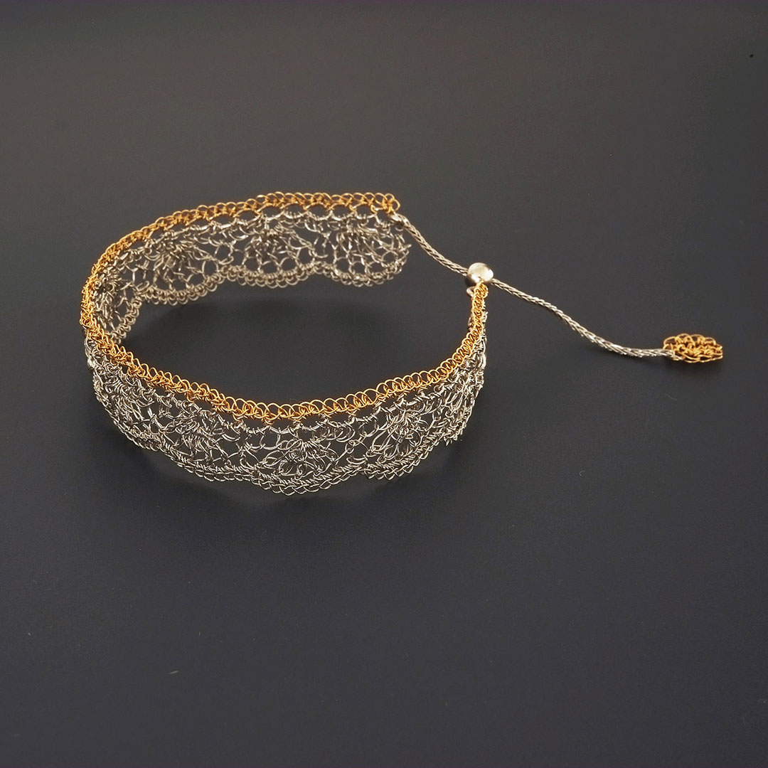Matsu Bracelet （シルバー×ゴールド）Takahashi Naomi - Crochet with