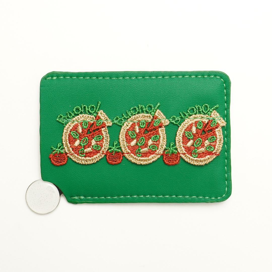 カード型ステンレスミラー／ピッツァ（グリーン） | 横浜元町 近沢レース店