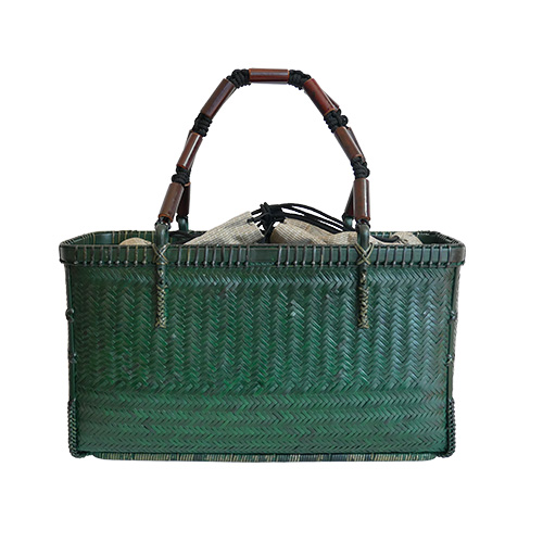 網代編み 竹カゴバッグ 横長 | 竹巧彩 | 公式ウェブサイトｰ竹のバッグ