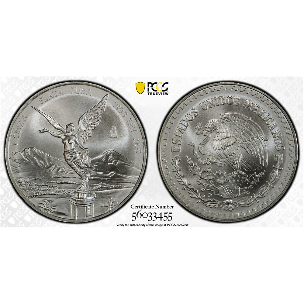 1998 Mexico 1 oz Silver Libertad-Set PCGS MS 69-67 - CV Coins