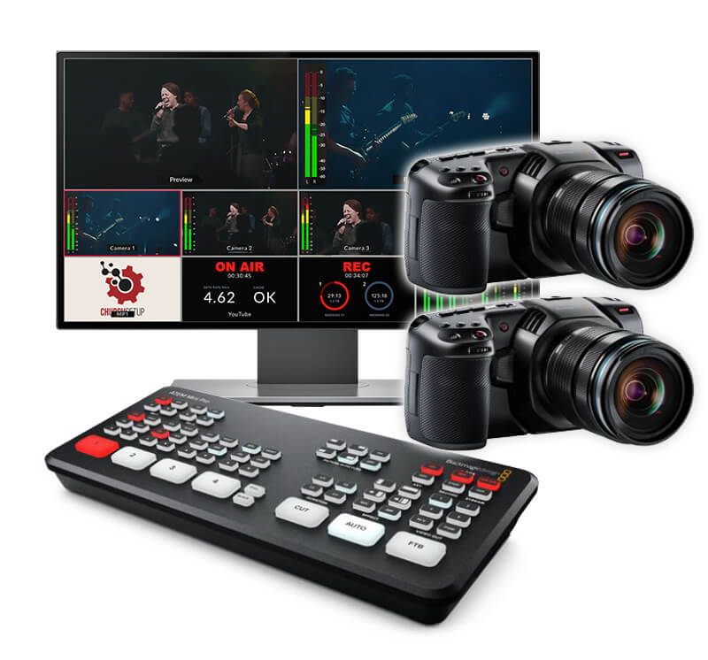 ATEM Mini Pro 2-Camera Streaming Kit - Church Live Streaming