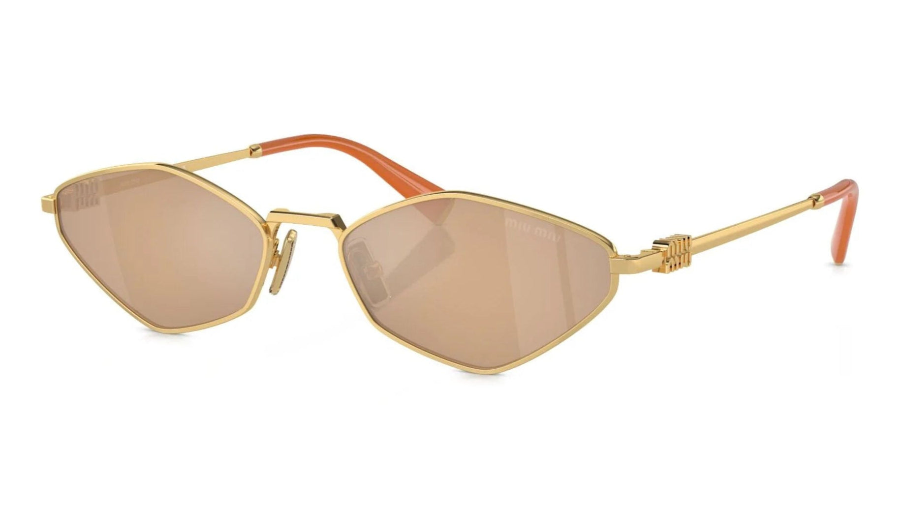 Miu Miu gold logo lettering geometric-frame sunglasses – Chris Optics