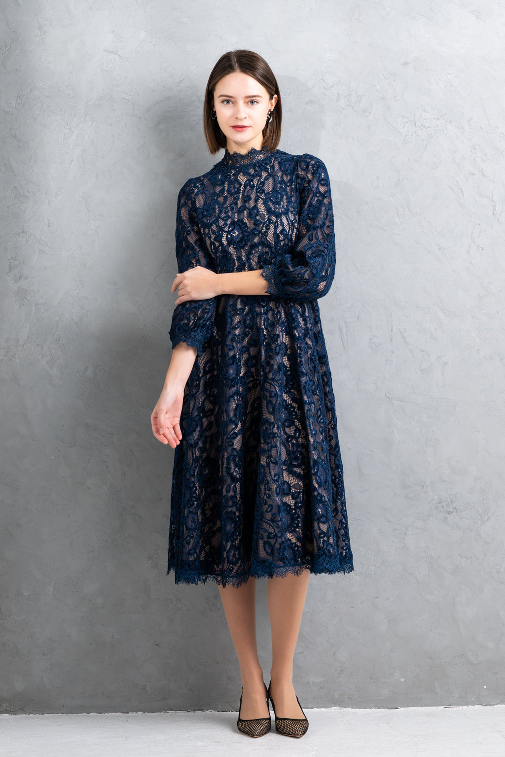 50％OFF】ベルベットレースワンピース | レースワンピースやブラウス