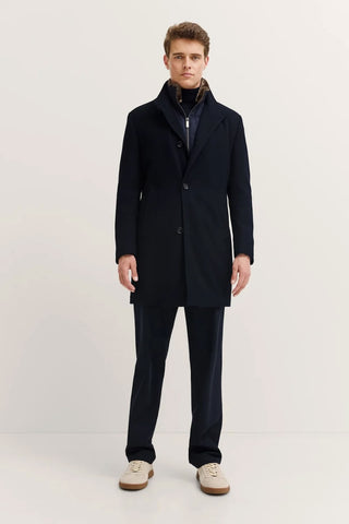 Single Breasted Coat in Navy – chrisjameskingston