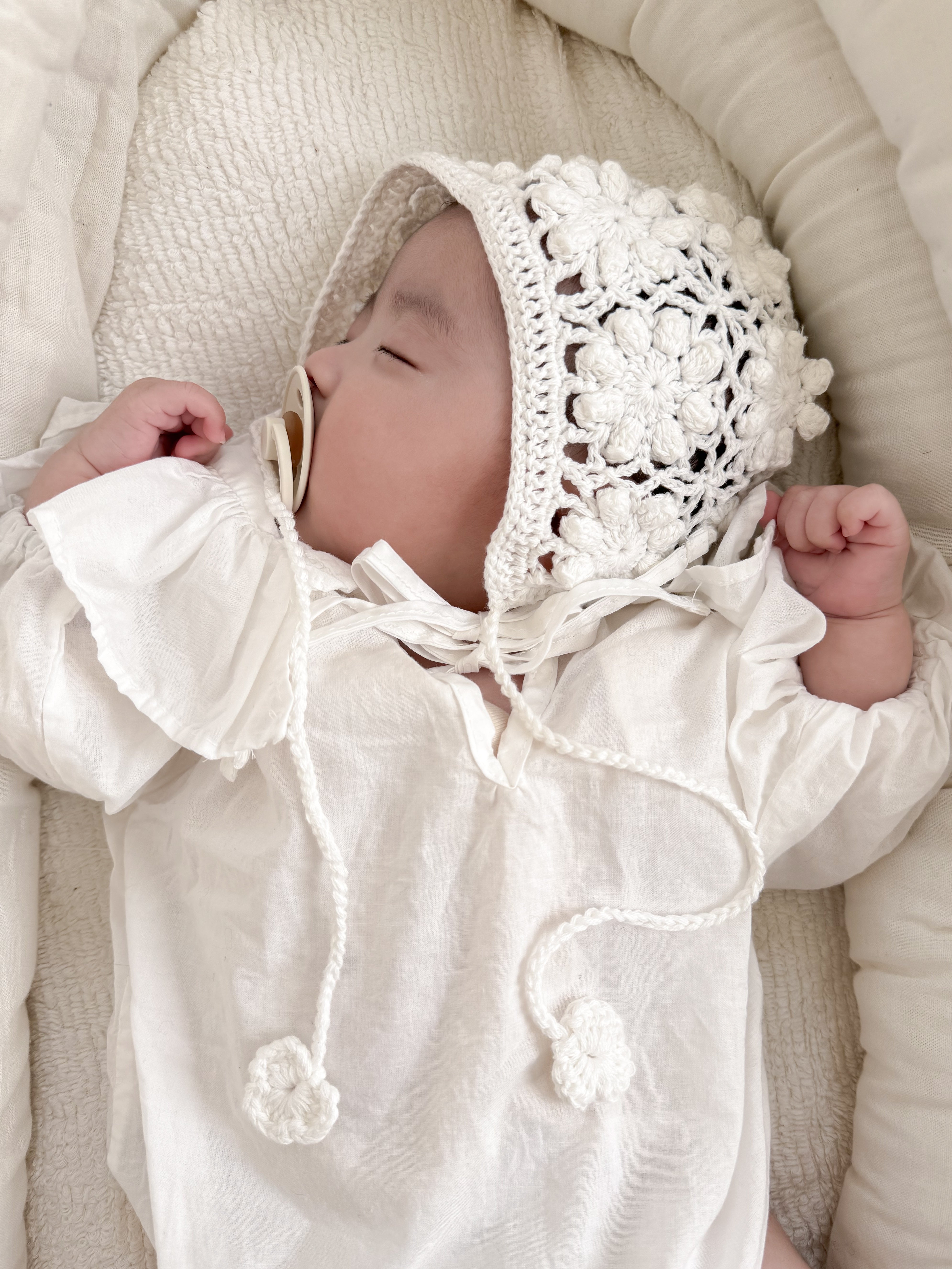 monbebe / handmade cotton bonnet (新生児から) – ciel de bébé