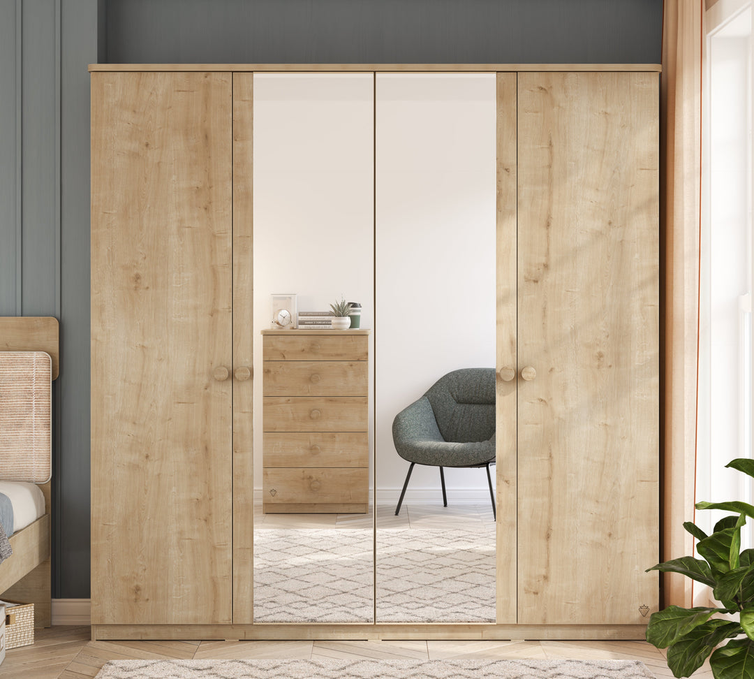 Mocha 4 Doors Wardrobe – Cilek World