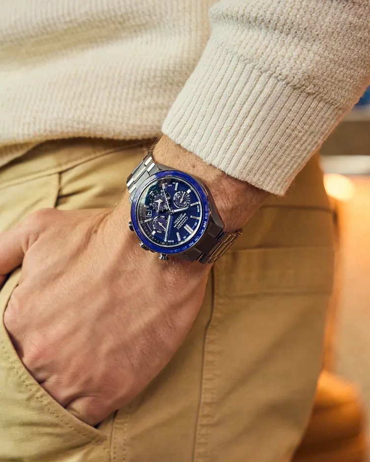 ATTESA Blue Dial Super Titanium with DLC Coating Bracelet CC4059