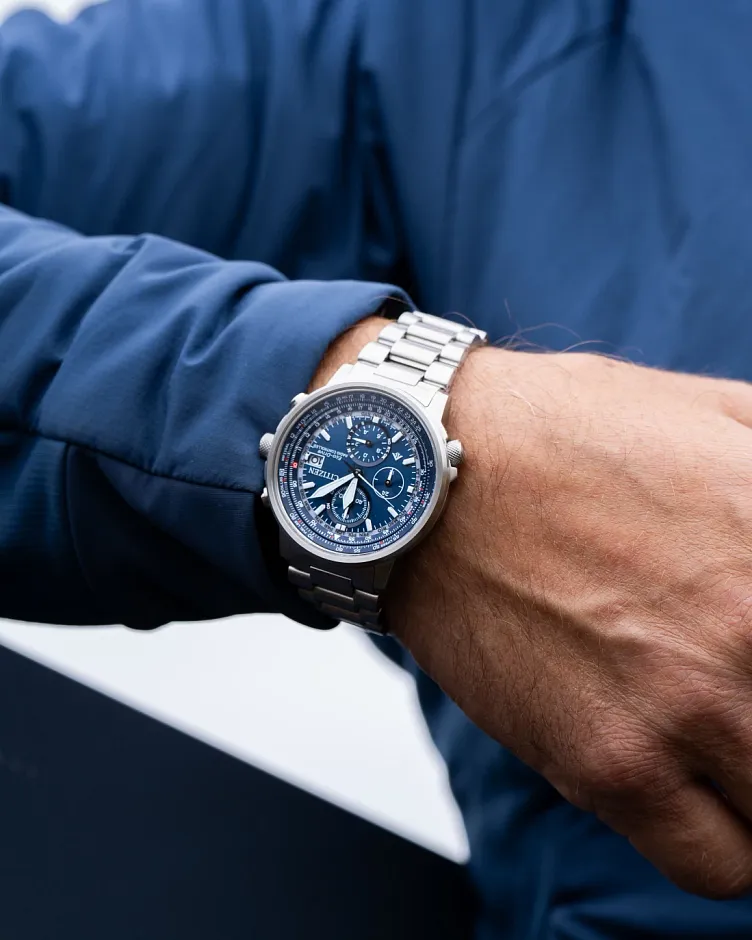 Promaster Navihawk A-T Blue Dial Stainless Steel Bracelet AT8300