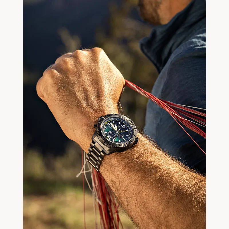 Promaster Navihawk A-T Green Dial Stainless Steel Bracelet AT8227