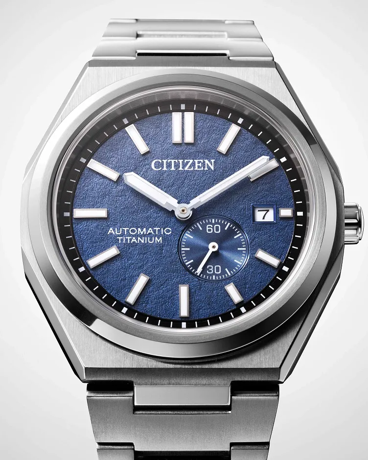 Zenshin Mechanical Blue Dial Super Titanium Bracelet NJ0180-80L