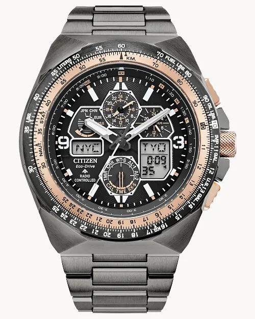 Promaster Skyhawk A-T Black Dial Stainless Steel Bracelet JY8146