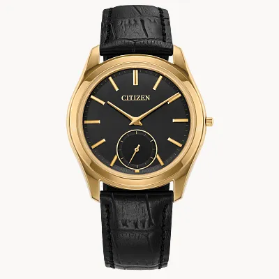 Eco-Drive One Black Dial Crocodile Strap AQ5022-02E | CITIZEN