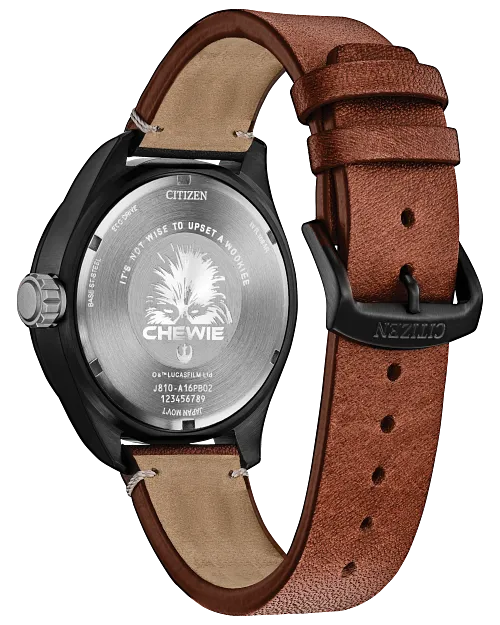 Chewbacca Black Dial Leather Strap AW5008-06W | CITIZEN