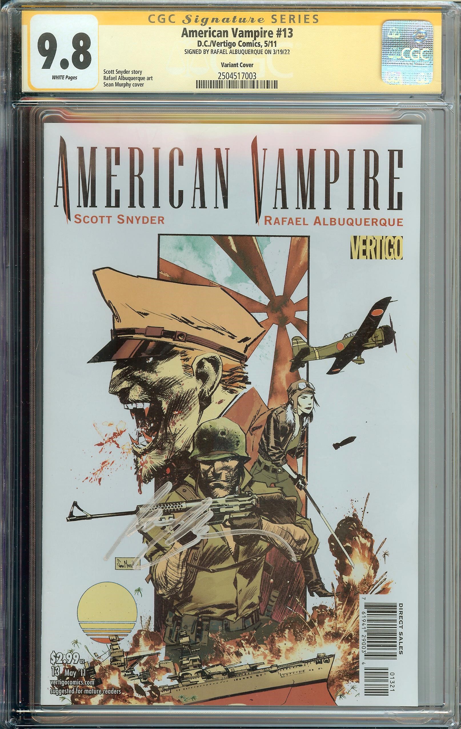 American Vampire #13 SS CGC 9.8 Murphy Variant Auto Albuquerque