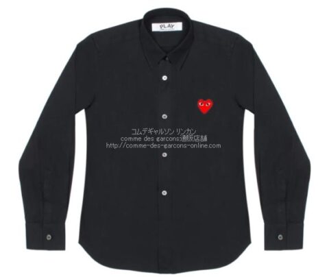 COMMEdesGARCONS PLAY 黒シャツ 赤ハートワッペン| コムデギャルソン