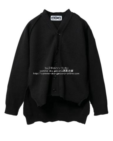 CDGカーディガン-アウトサイドシーム ロングバック| コムデギャルソン
