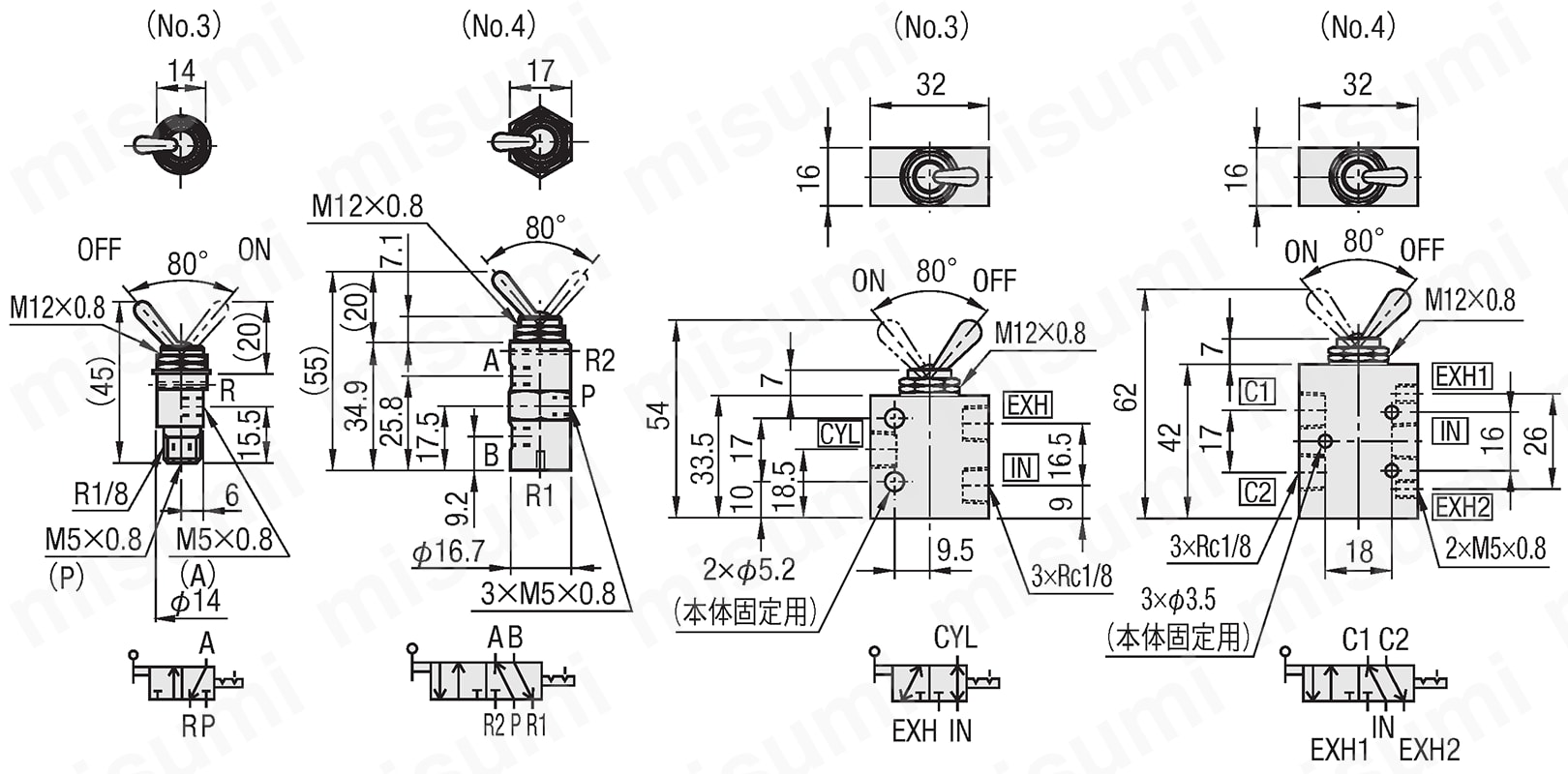 小型切替バルブ－トグルタイプ－ | ミスミ | MISUMI(ミスミ)