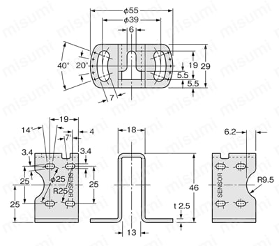 MS-CX2-1 | センサ CX-400/LS-400シリーズ用取付金具 | Panasonic
