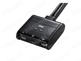 HDMI対応手元スイッチ付きパソコン自動切替器（2:1） SW-KVM2WHU
