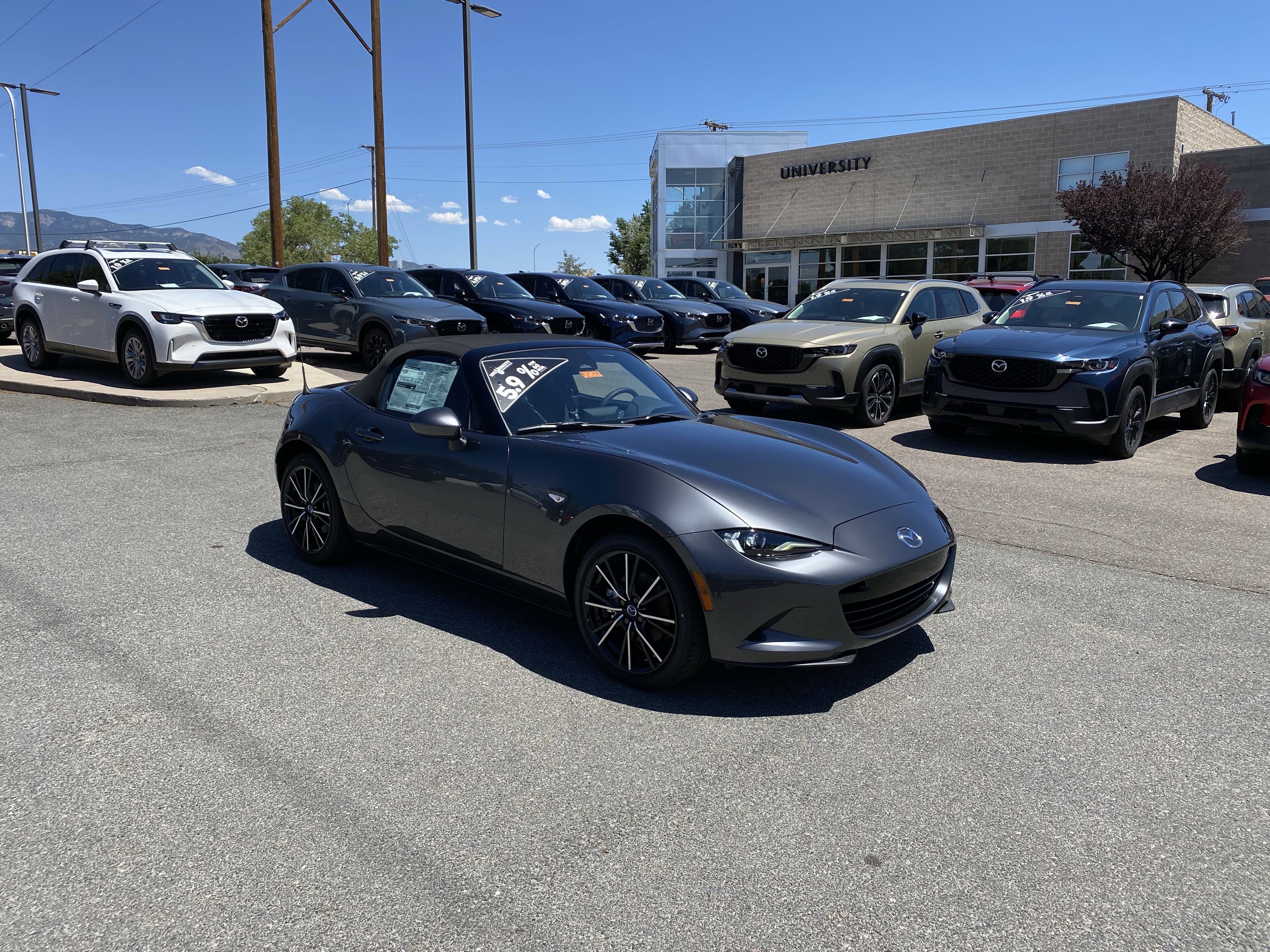 New Machine Gray Metallic 2025 Mazda MX-5 Miata Grand Touring for