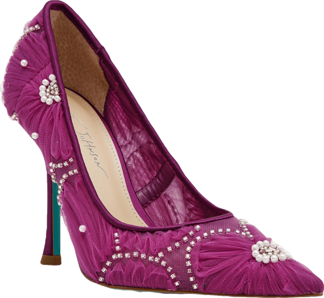 Betsey Johnson Women's Roxie Tulle Floral Applique Pumps - Macy's