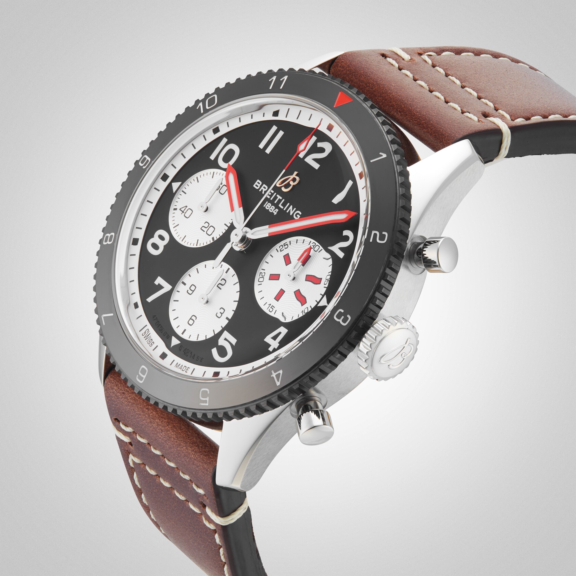 Breitling Classic AVI Chronograph 42 Mosquito Leather Strap Watch