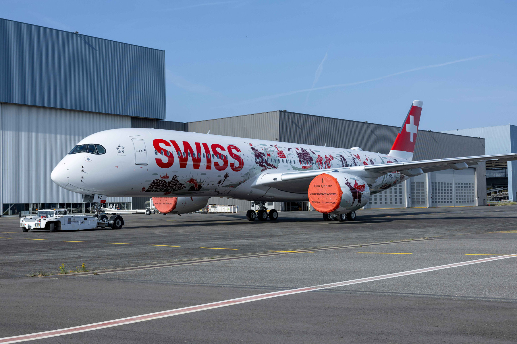 SWISS Wanderlust' – not painted but applied