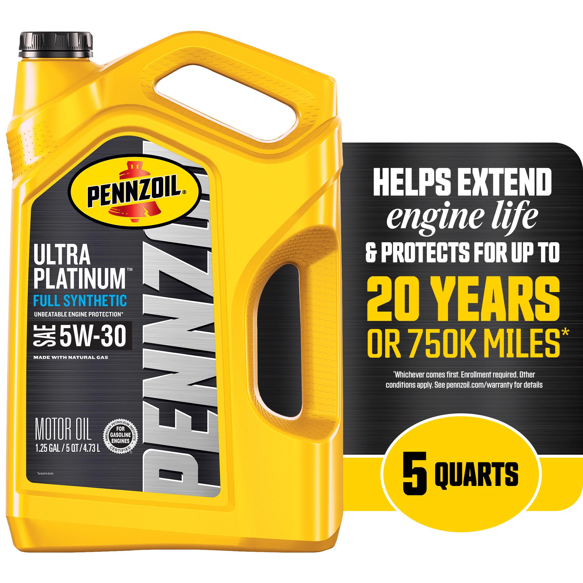 Pennzoil Ultra Platinum Full Synthetic 5W-30 Motor Oil 5 Quart