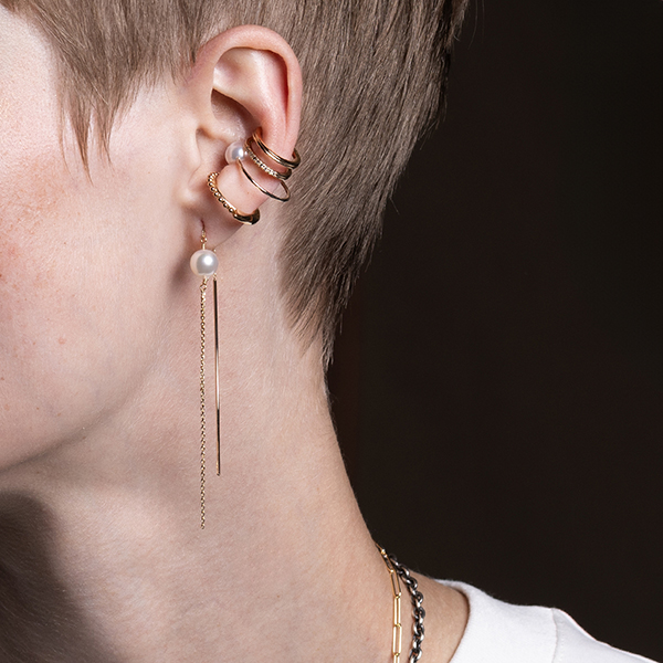 GOSSAMER ダイヤモンド フローティングピアス L サイズ