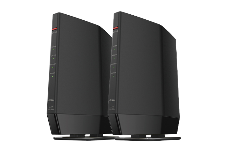 BUFFALO Wi-Fi 6対応Wi-Fiルーター 2台セット WSR-5400AX6P ブラック