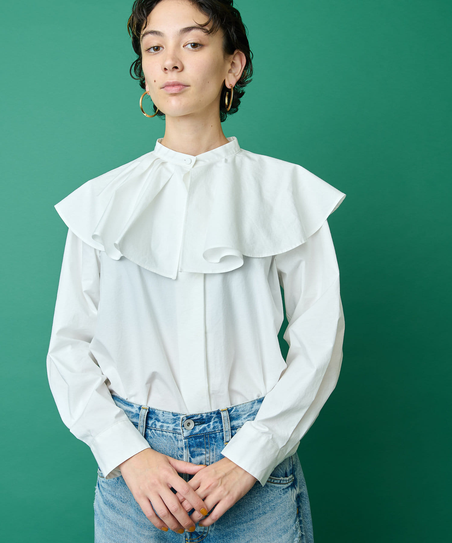 THE PAUSE】フレアカラー2WAYブラウス | Whim Gazette(ウィム ガゼット