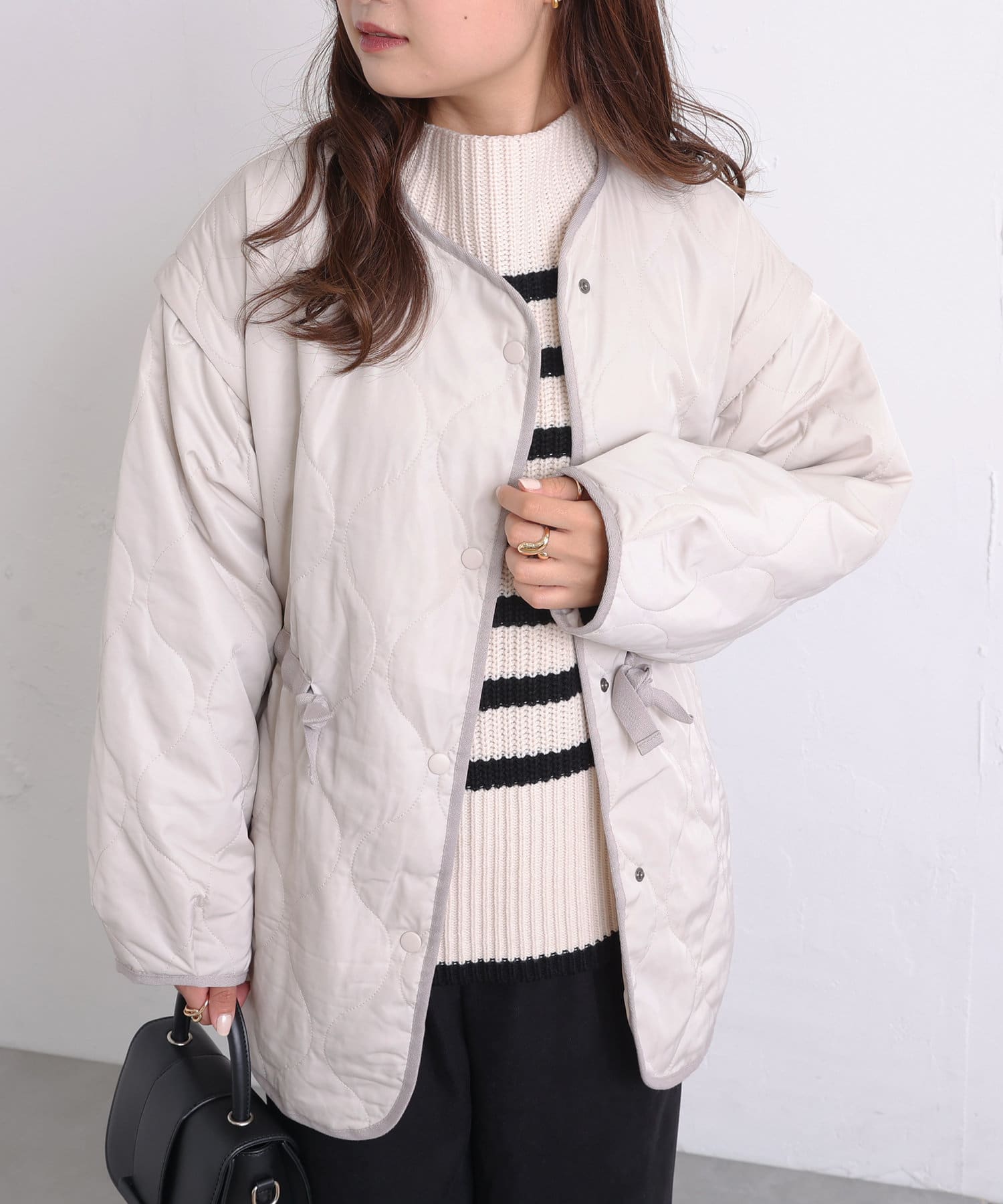 袖取り外し】中綿キルティングジャケット | NICE CLAUP / OLIVE des