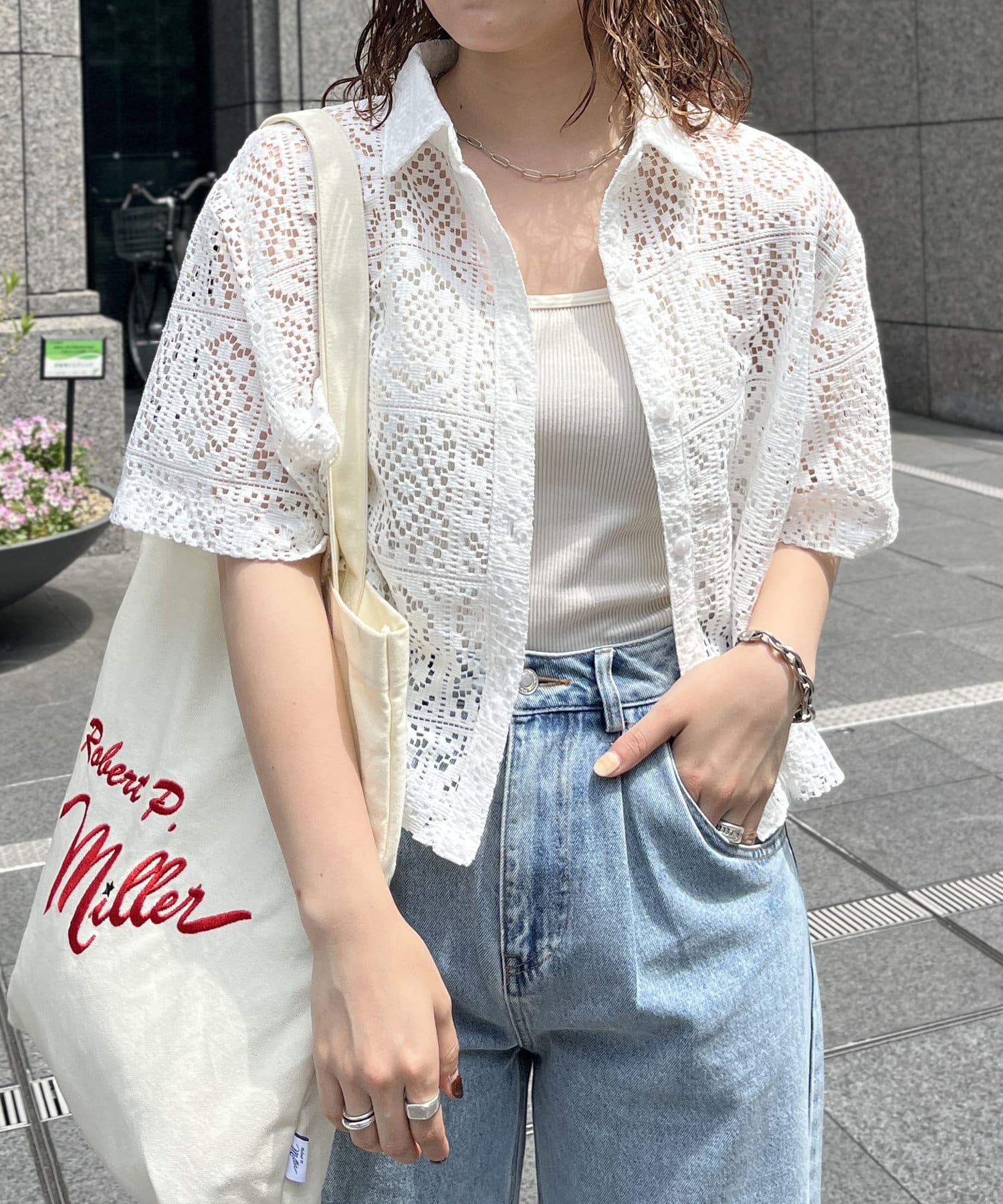 ブロックレース半袖ショートシャツ | CPCM(シーピーシーエム