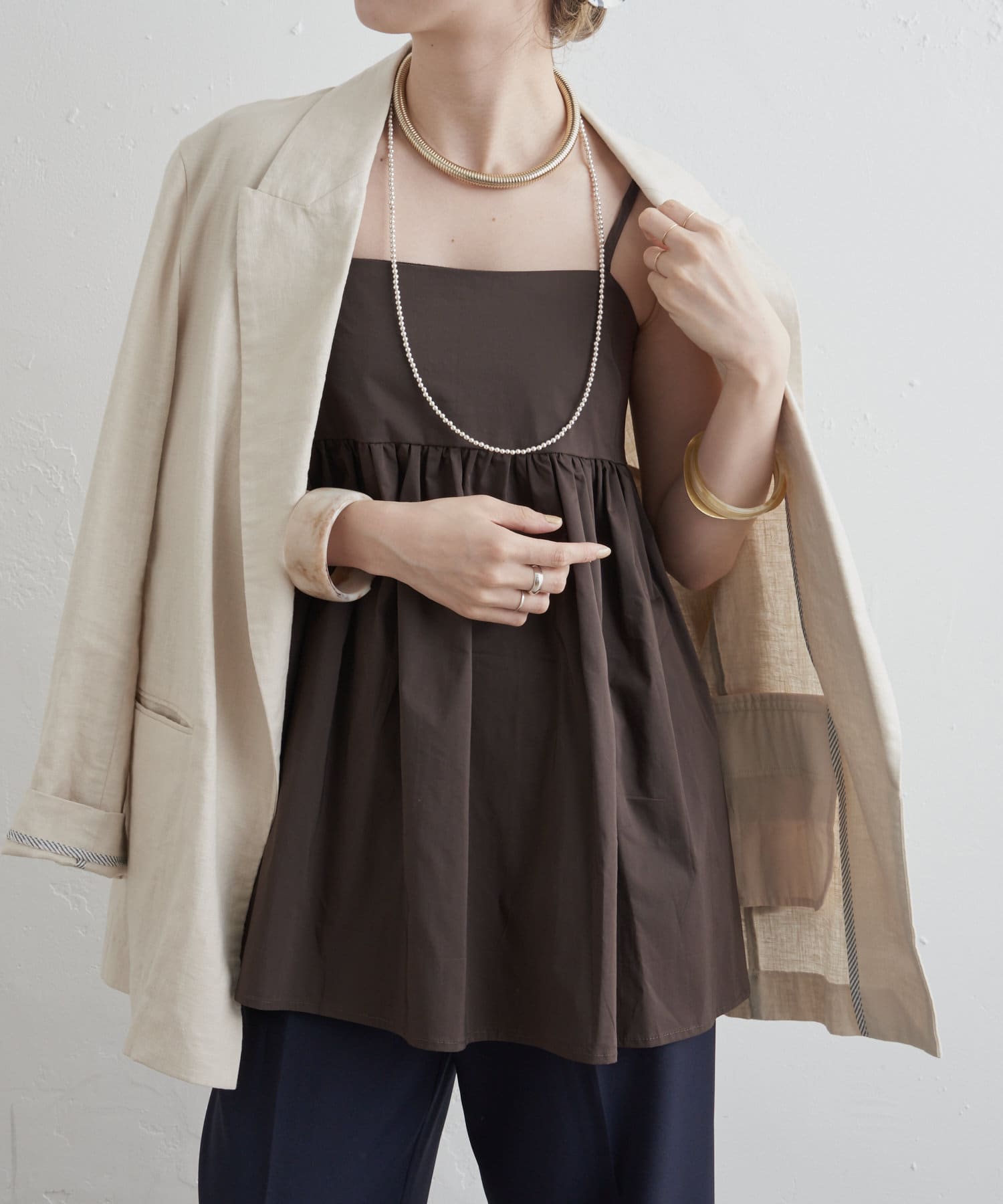 レイヤードスタイルに】バックホールキャミチュニック | Omekashi