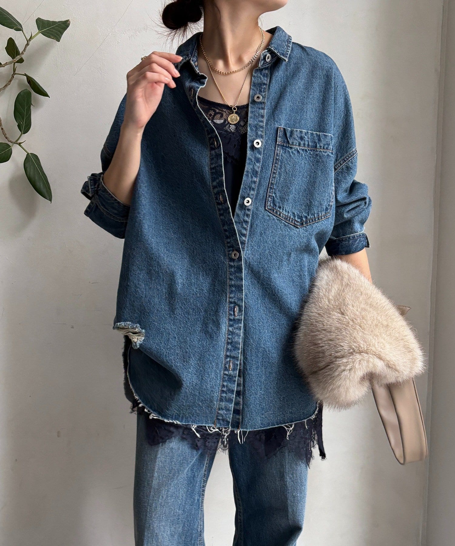 新色追加】ダメージデニムシャツ | DOUDOU(ドゥドゥ)レディース | PAL