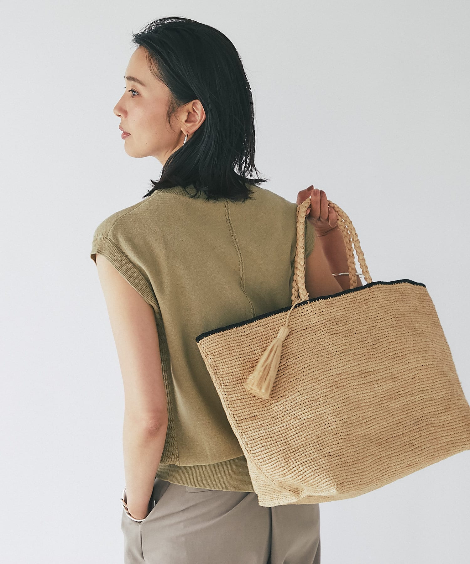 MAISON N.H PARIS】ラフィアトート | RIVE DROITE(リヴドロワ