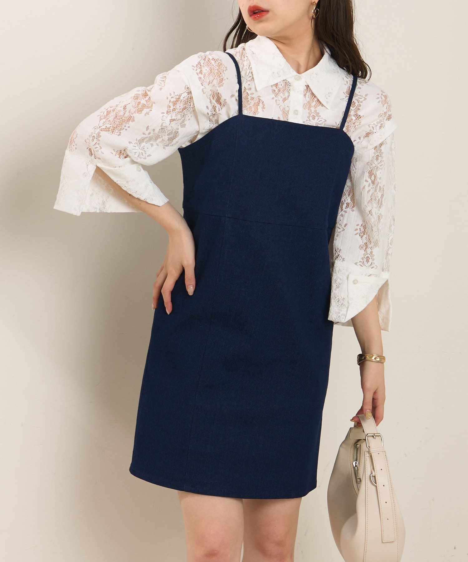 Chico】バックZIPデニムキャミミニワンピース | OUTLET(アウトレット