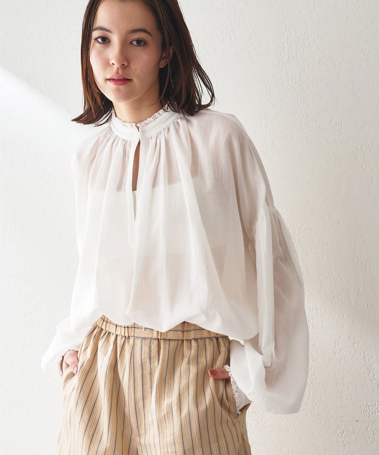 2wayギャザーブラウス | Whim Gazette(ウィム ガゼット)レディース