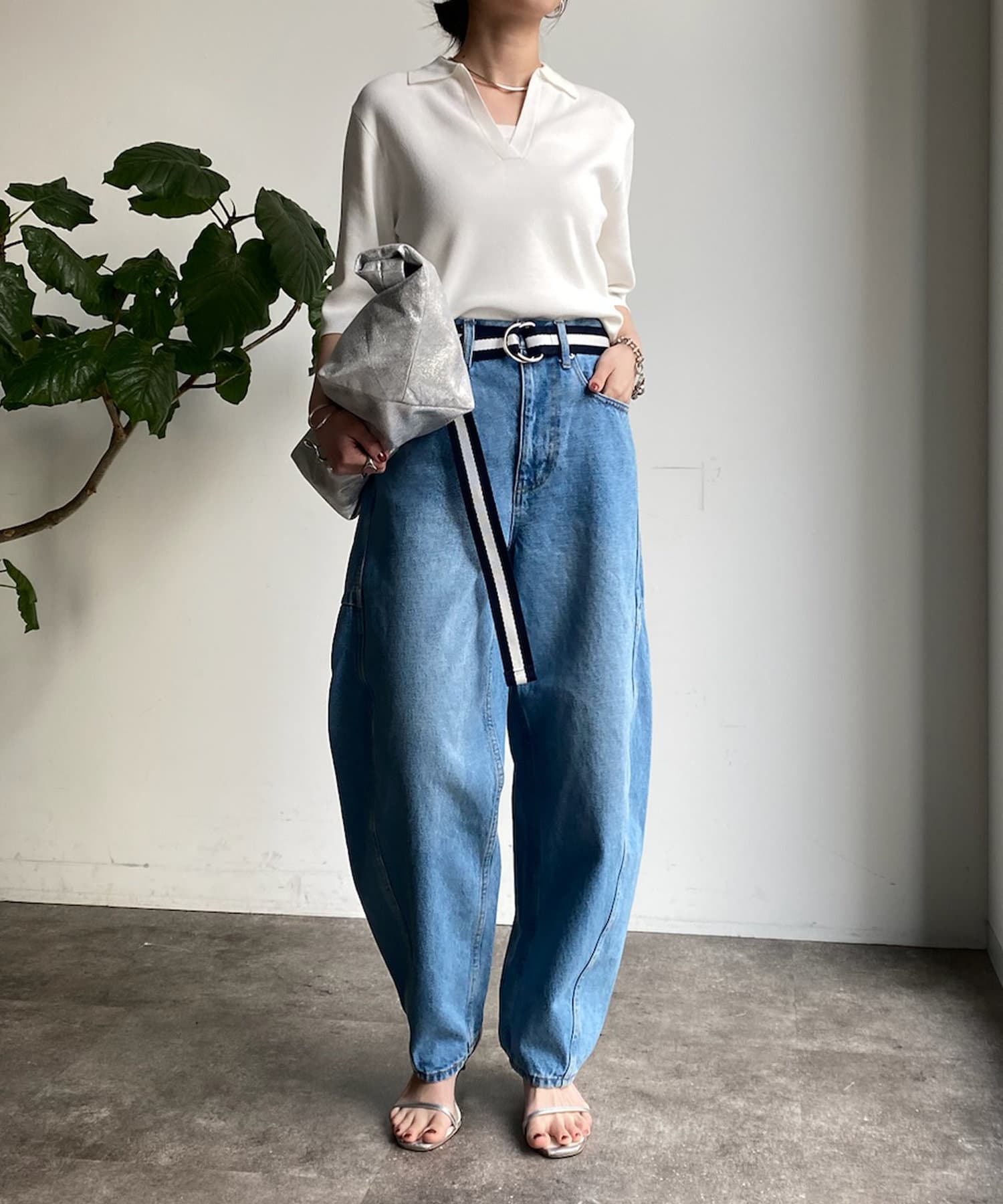 5分袖襟付きスキッパーニット | DOUDOU(ドゥドゥ)レディース | PAL