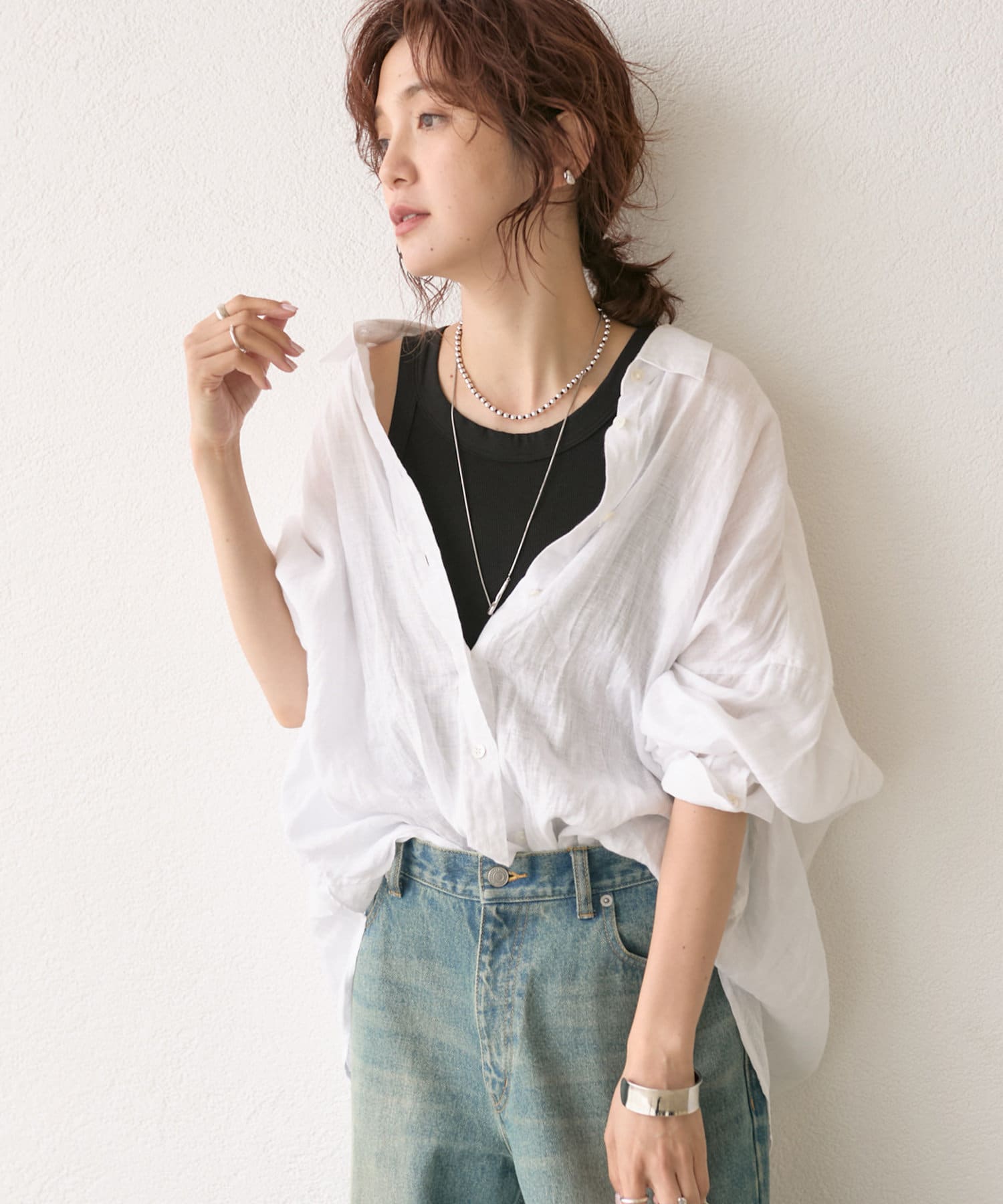 一枚でも羽織でも活躍！】リネンワイドシャツ | RIVE DROITE