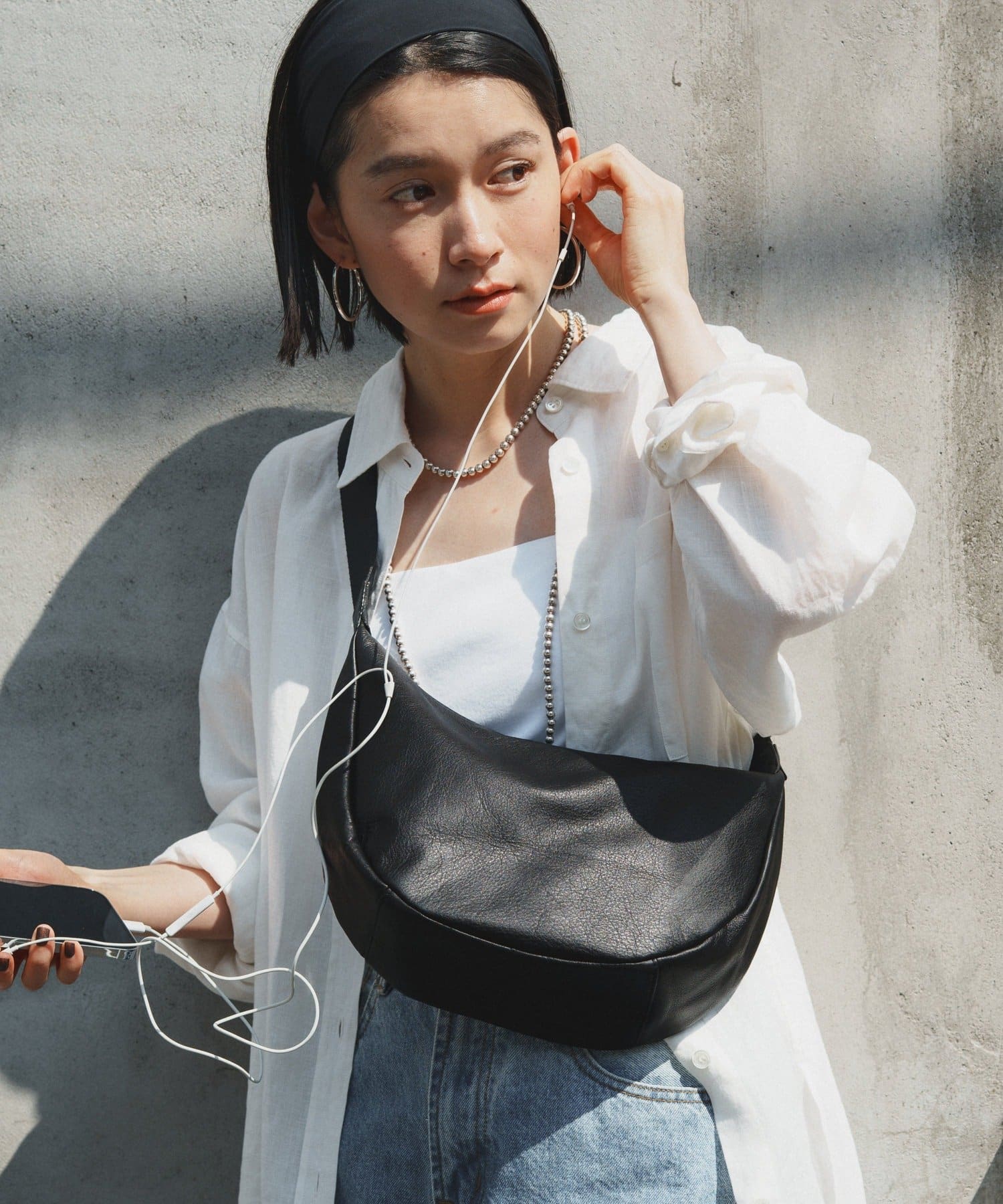 3/4～価格改定》ソフトレザーラウンドショルダーバッグ | russet