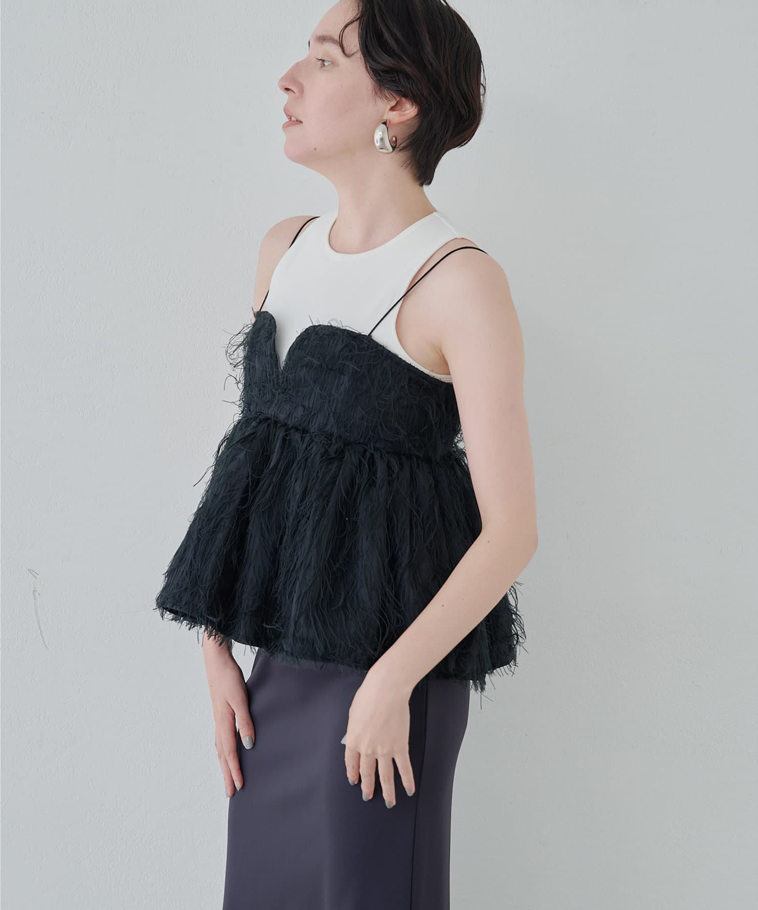 フェザーキャミブラウス | Whim Gazette(ウィム ガゼット)レディース