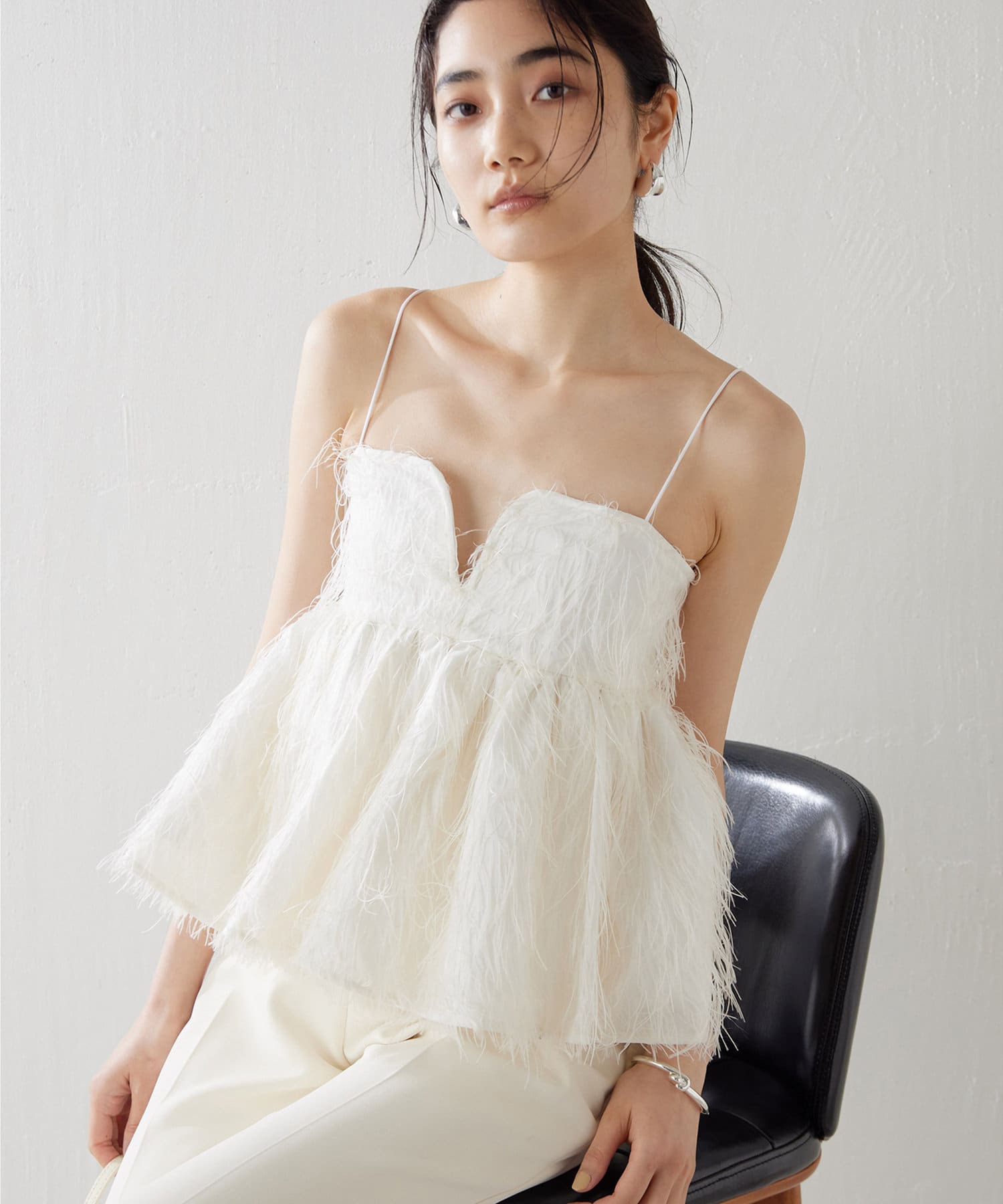 フェザーキャミブラウス | Whim Gazette(ウィム ガゼット)レディース