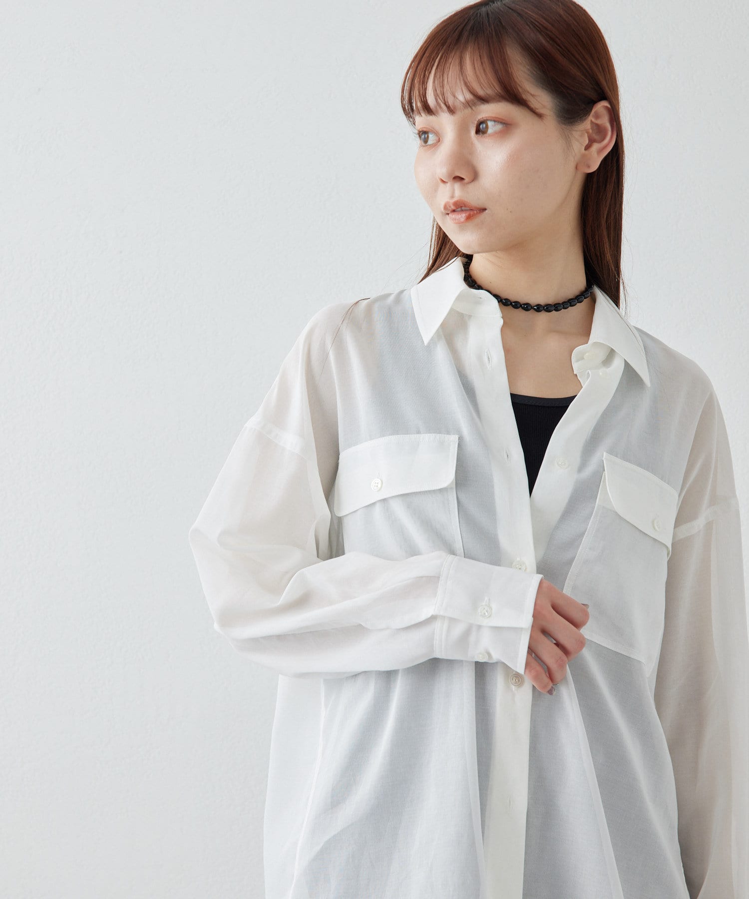 コットンシースルーブラウス | Drawing Numbers(ドローイング