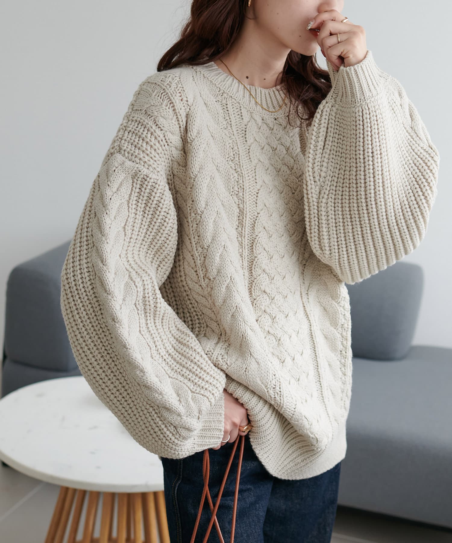 冬の定番ニット/10色展開】ケーブルルーズニット《WEB限定》 | DISCOAT