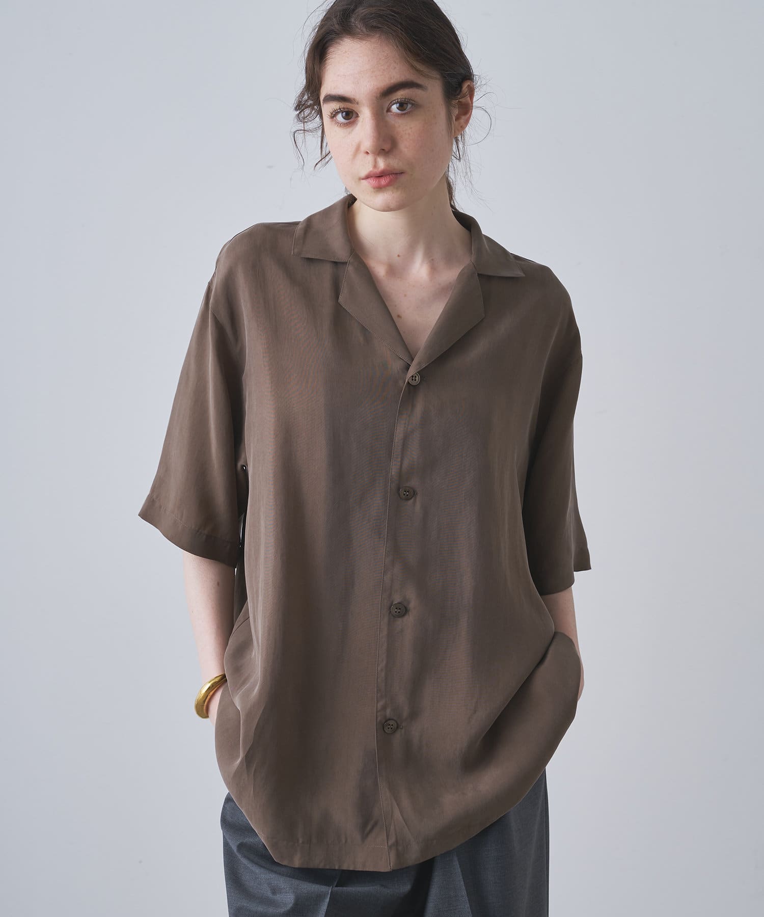 キュプラオープンカラーシャツ | Drawing Numbers(ドローイング