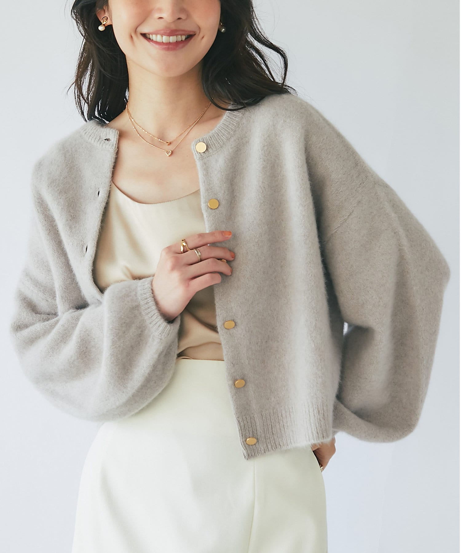 着回し力抜群！】ヘアリーウール前後2WAYカーディガン | La boutique