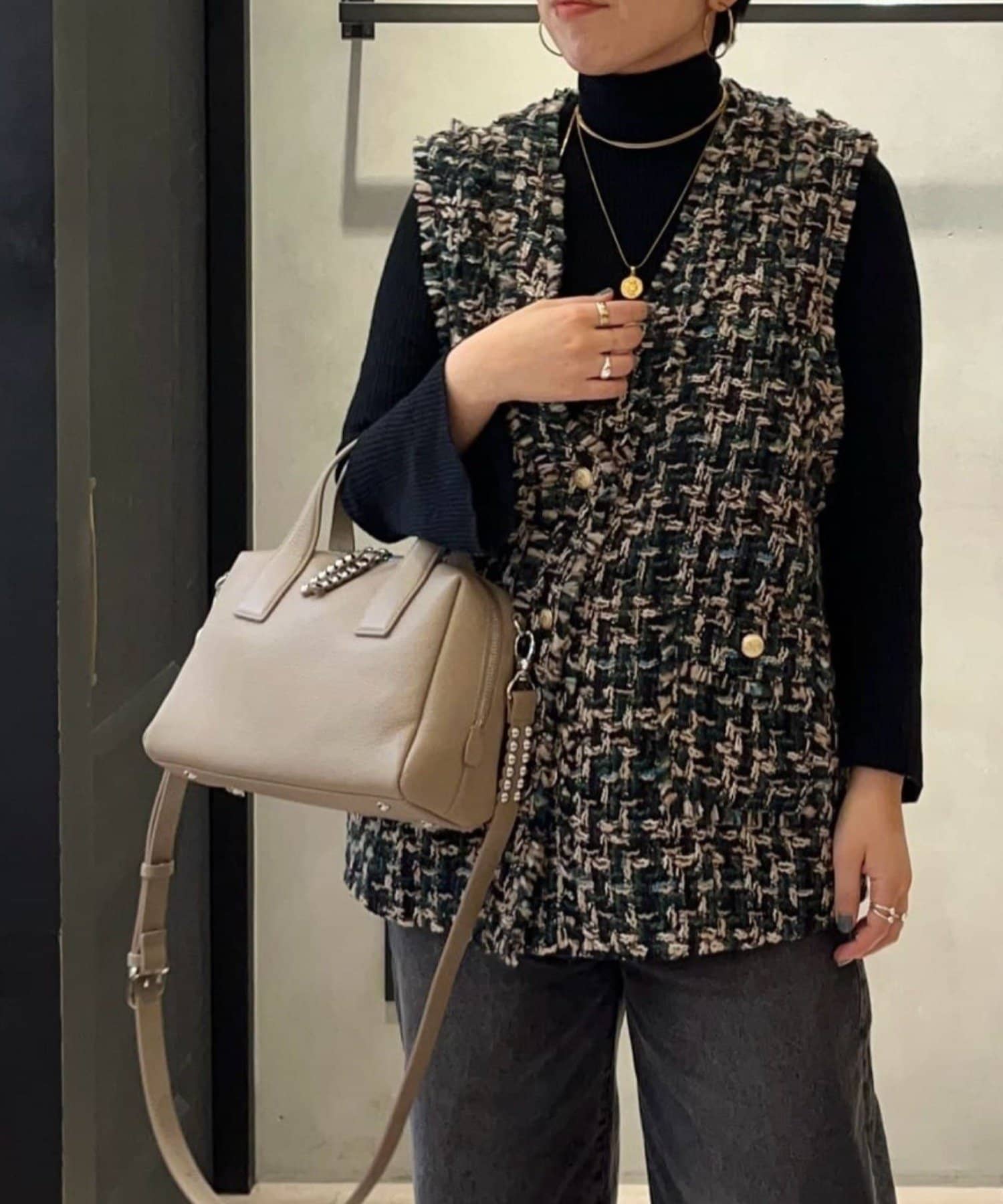 2WAY/スタッズボストンバッグ《オケージョン/本革/500mlボトル収納OK